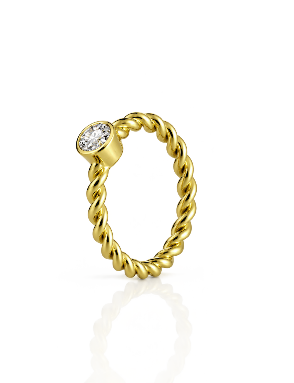 Premium Ring, 585/- Gelbgold mit Diamant 0,40 Karat
