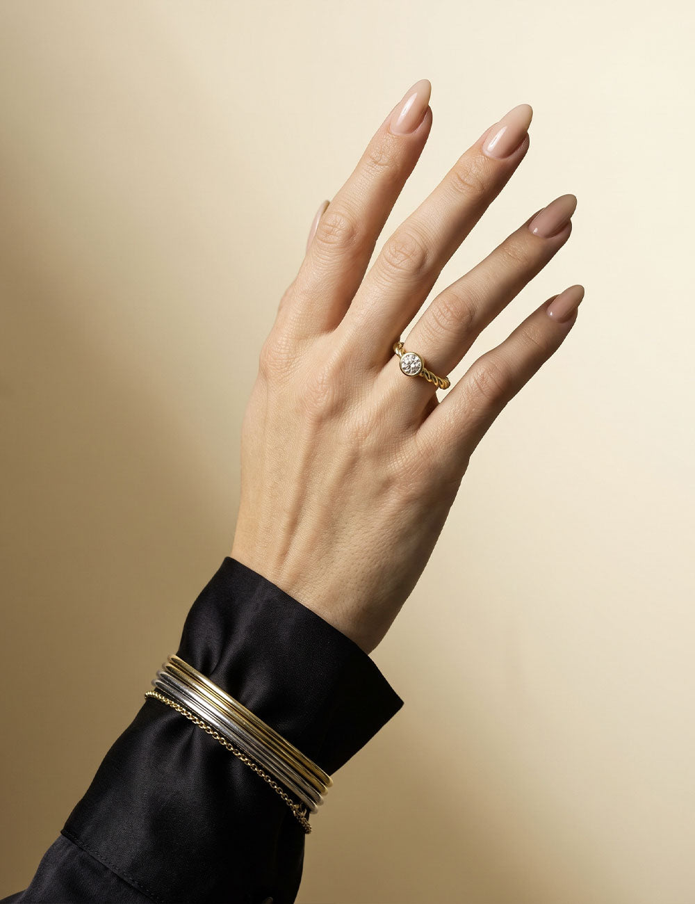 Premium Ring, 585/- Gelbgold mit Diamant 0,40 Karat