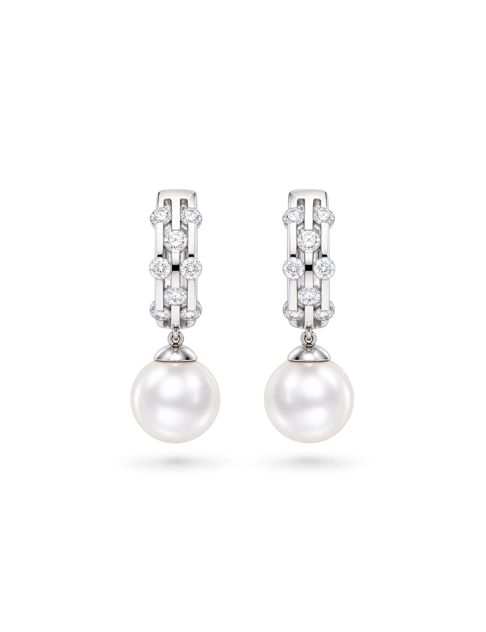 Creolen 925/- Silber mit 12mm weißer Perle