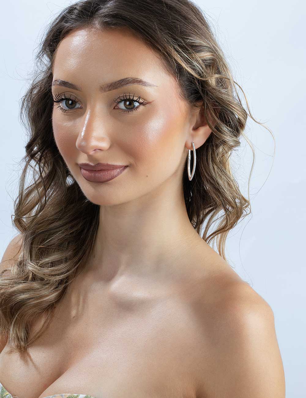Creolen 925/- Silber mit Zirkonia