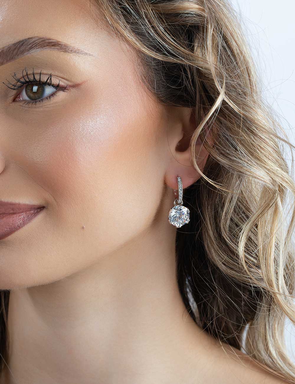 Creolen 925/- Silber mit Zirkonia