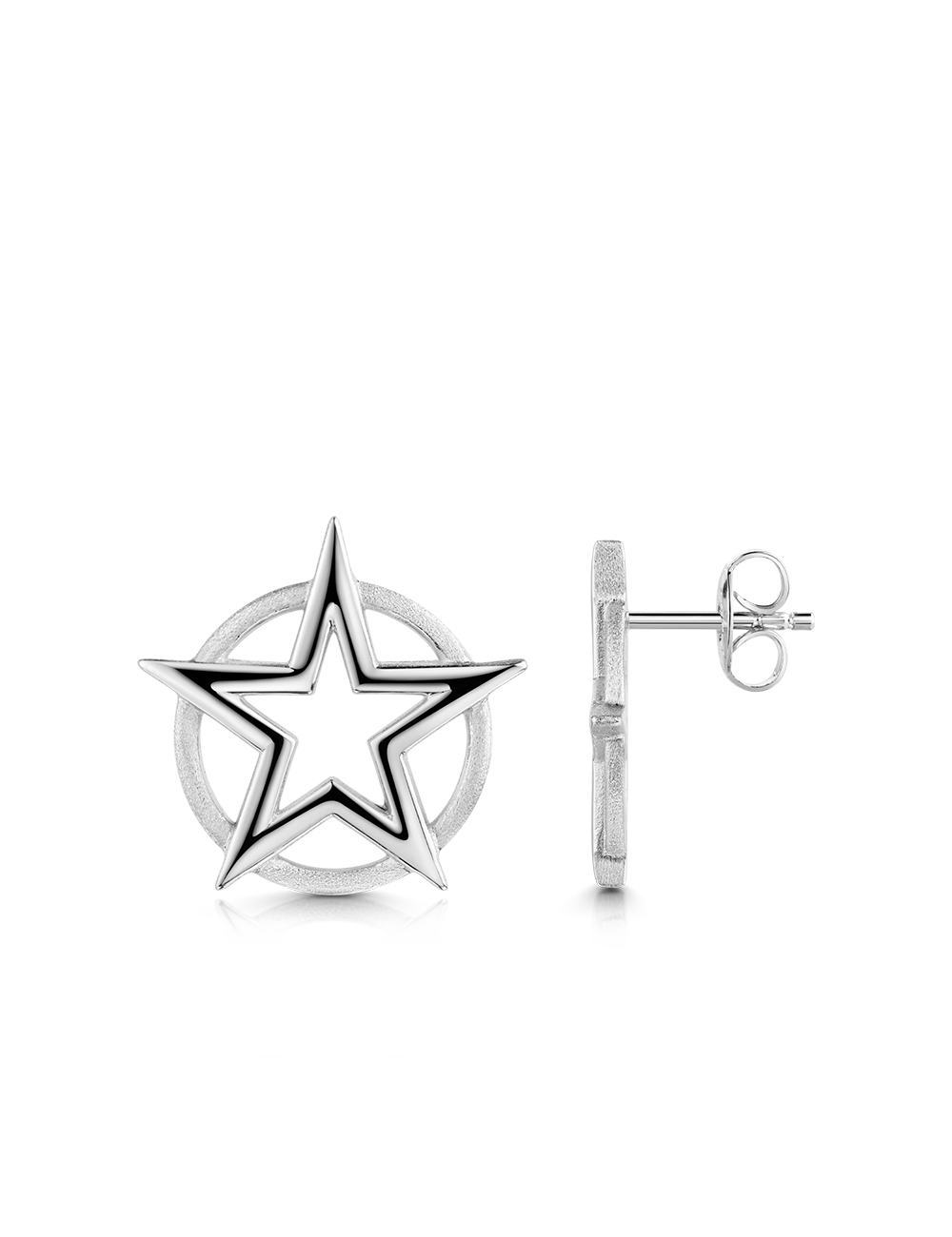 Ohrstecker „Stern“ 925/- Silber rhodiniert