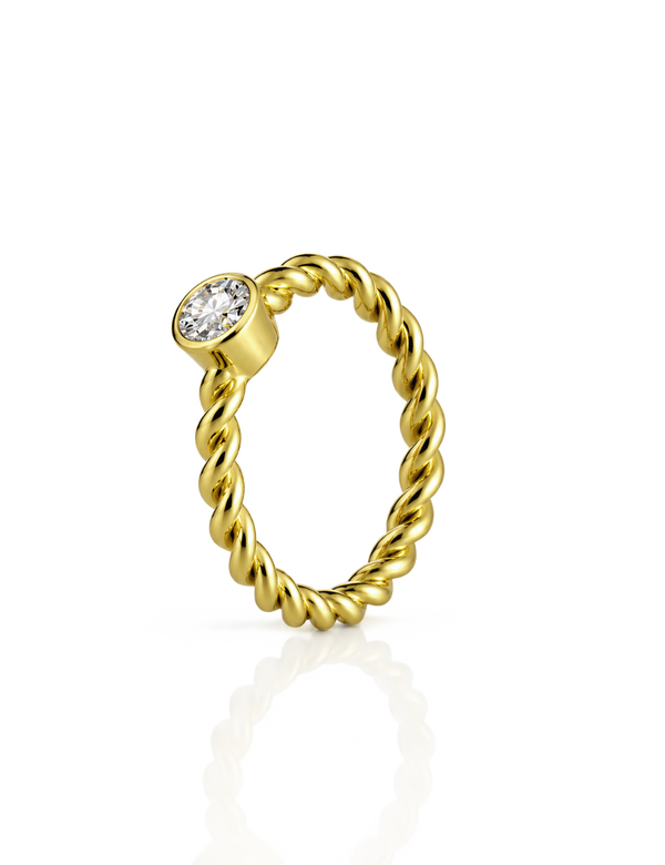 Premium Ring, 585/- Gelbgold mit Diamant 0,40 Karat