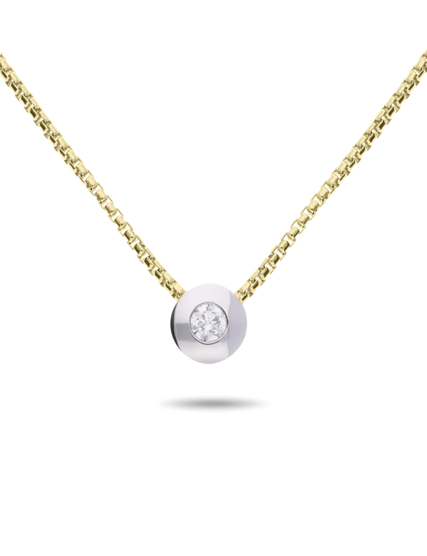 Premium Venezianerkette, 585/- Gold mit Diamant Anhänger 0,25 Karat